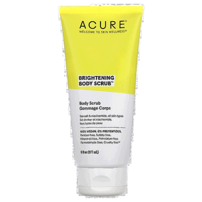 美国直邮Acure亮肤身体磨砂膏软化角质滋养嫩滑清洁177ml去角质