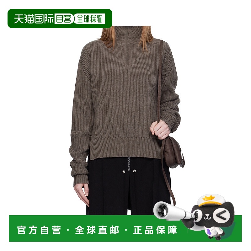 香港直邮Rick Owens 罗纹针织高领毛衣 RP02E4648KWV
