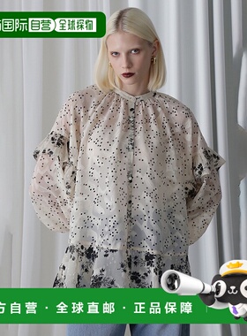 1h可退 日本直邮ROSE BUD 女士 轻盈立体感提花印花衬衫 半透设计