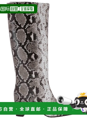 自营 st. agniSt Agni Python印花皮革高筒靴-灰色 美国奥莱直发
