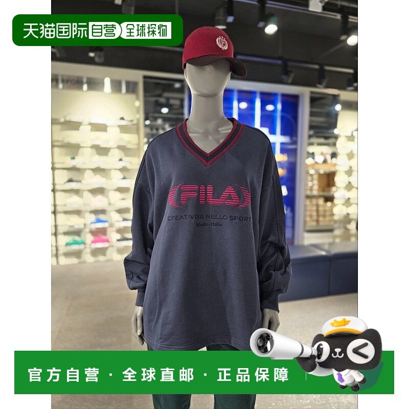 韩国直邮FILA [坡州分店] 惠拉女式合身V领标志上衣(FS2POG3151F-