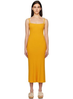 潮奢 Chloe 蔻依 女士 黄色罗纹连衣裙 CHC23SMR01650