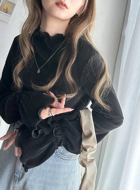 Classical Elf 女士高领褶皱荷叶边袖衬衫 ce1110087