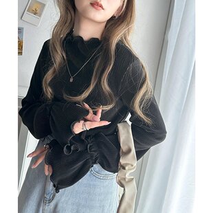 Classical Elf 女士高领褶皱荷叶边袖衬衫 ce1110087