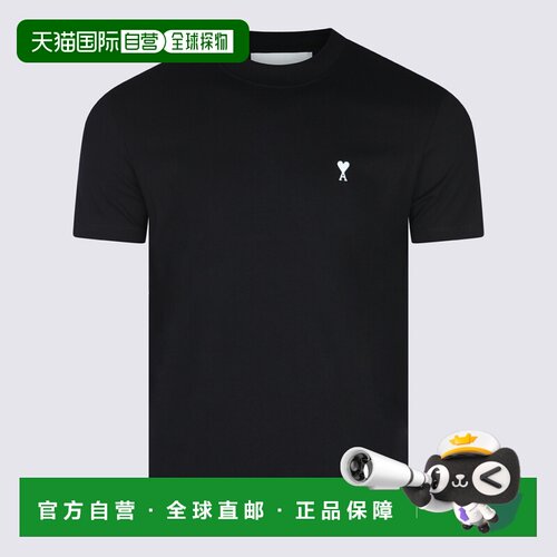 1h可退 香港直邮Ami Paris 男士T恤 HTS346724045 CO 黑色 圆领T
