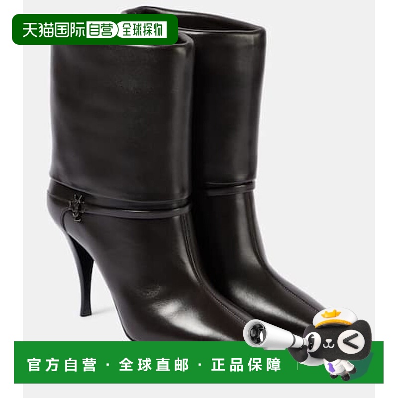 1h可退 香港直邮Saint Laurent 圣罗兰 女士 Niki 90 皮质短靴