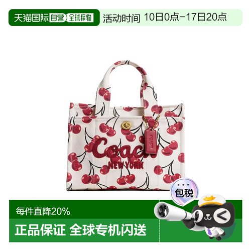 香港直邮COACH蔻驰专柜款女士棉单肩斜挎手提包斜挎包单肩包CY935