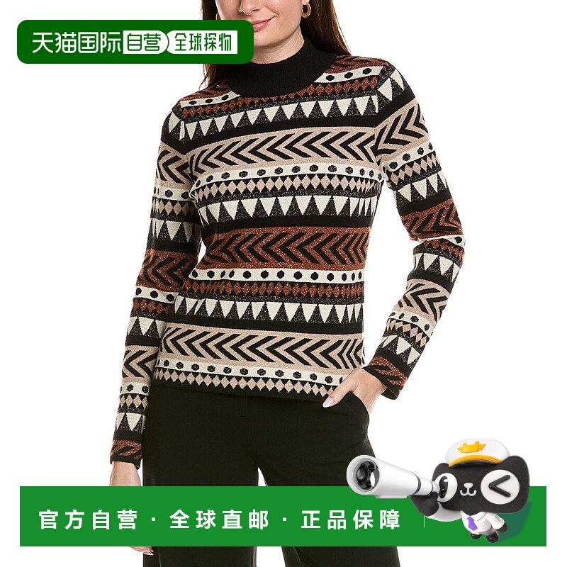 自营Joseph A. Printed Turtleneck Sweater - black 美国奥莱直