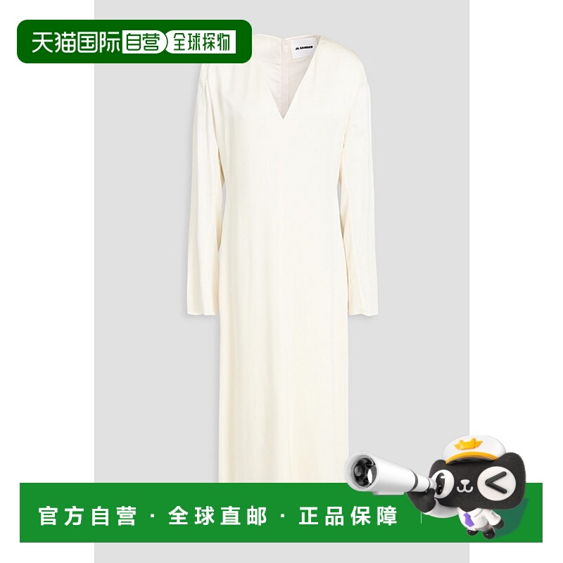 香港直邮Jil Sander 吉尔 桑达 女士 缎面绉纱中长连衣裙 J01CT01