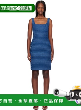 1h可退 香港直邮versace 范思哲 女士 蓝色 Scoop-Neck Fitted 牛