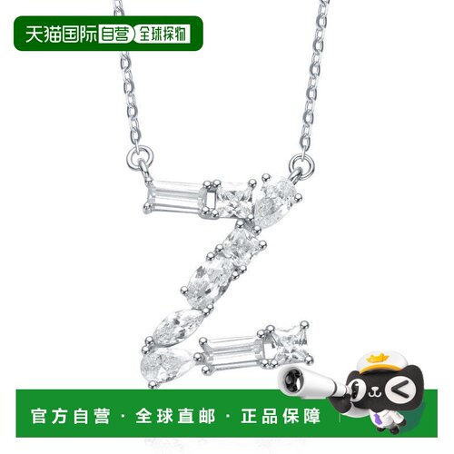 自营geneviveSterling Silver White Gold Plated with Clear Cub