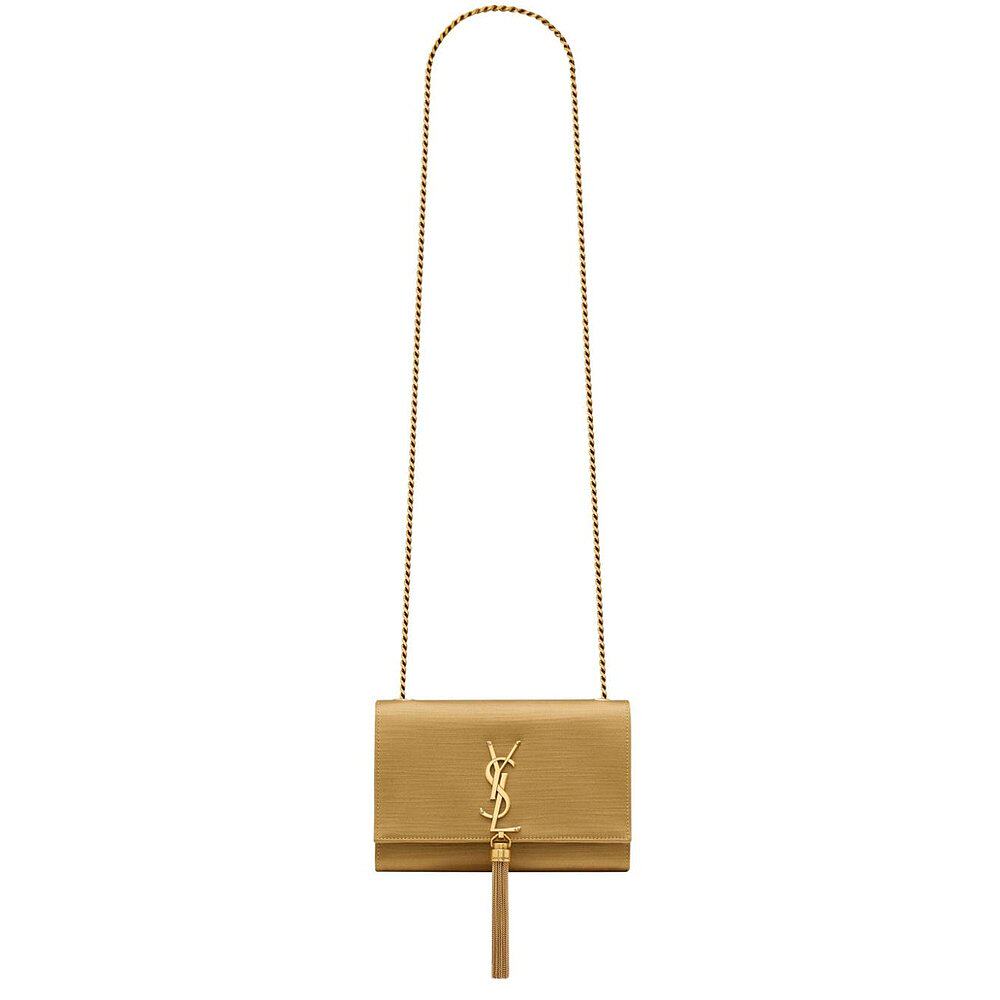 ysl【美国奥莱】直发 小号 Kate 流苏缎面包 - 金色