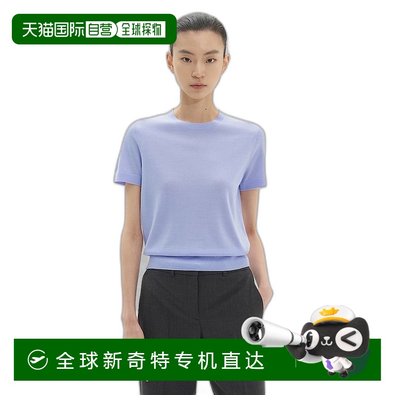 韩国直邮Theory 女士 Regal 羊毛基本款 T 恤-软虹膜 FW24/TF4651