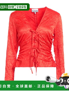 1h可退 香港直邮潮奢 GANNI 甘尼 女士 上衣 red红色 舒适时尚