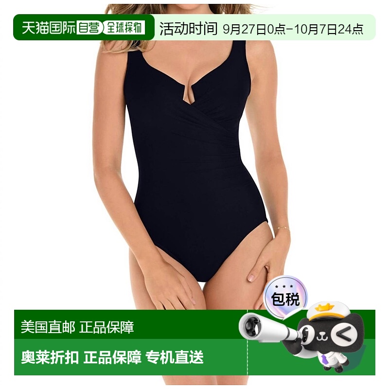 自营miraclesuit黑色钢圈连体泳衣 - 黑色 美国奥莱直发