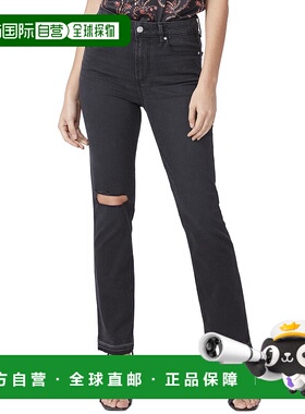 自营PAIGE Cindy Undone Hem Jean - Black 牛仔裤美国直发奥莱