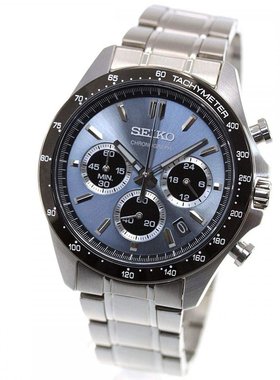 日本SEIKO精工腕表SELECTION石英手表蓝灰色*银色简约设计