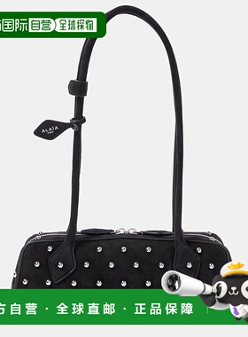 1h可退 香港直邮Alaia 女士 Le Teckel 小号铆钉绒面革肩包手提包