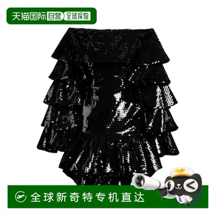 香港直邮潮奢 巴尔曼 1h可退 Balmain black黑色 女士 珠片连衣裙