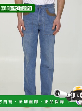 香港直邮FENDI 男士牛仔裤 FLP317AN4WF0QG0 AW2024 蓝色 徽标牛