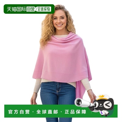 自营in2Cashmere Poncho with Textured Border - antique blush