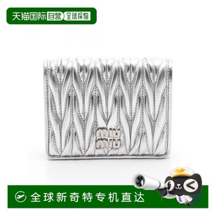 日本直邮中古Miu wallet双折钱包牛皮短 Miu缪缪女S级99新Bi fold
