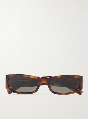 Saint Laurent 圣罗兰 女士 矩形框龟甲色醋纤太阳眼镜 SLM152003