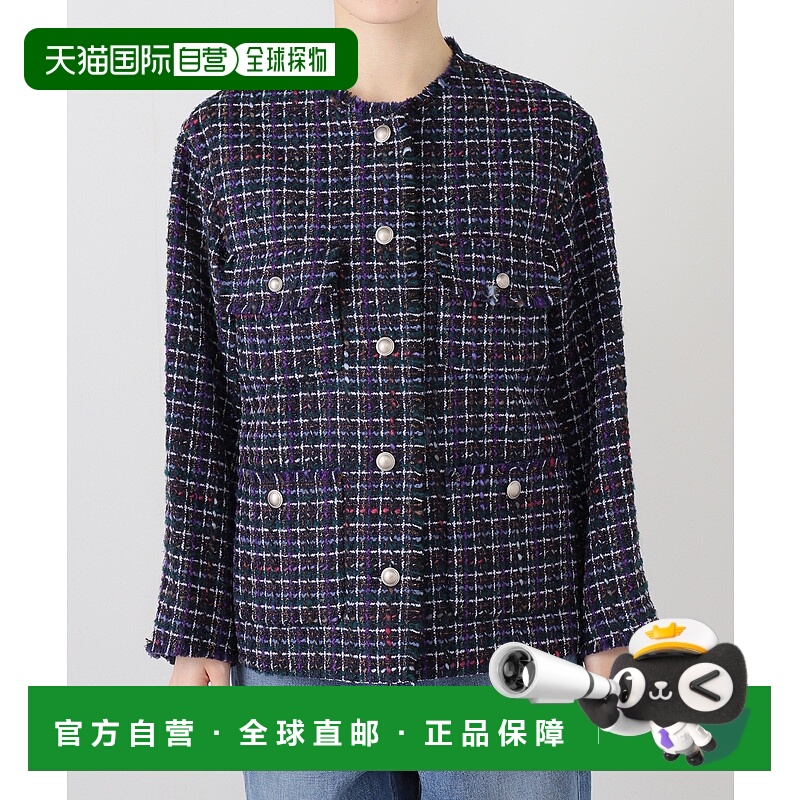 1h可退 日本直邮IENA 女装 LINTON格纹无领夹克 宽松四口袋设计 2