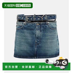 香港直邮Y PROJECT 女士 Y 束带牛仔迷你半身裙 003619a字裙
