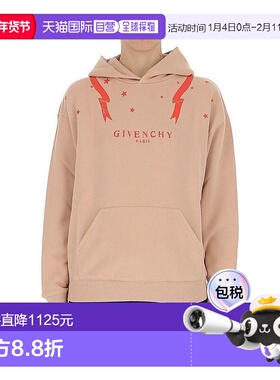 香港直发Givenchy纪梵希女士肉粉色棉质logo印花卫衣BW70643Z18