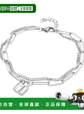 自营 adornia挂锁混合链手链 银 - 银白色 美国奥莱直发