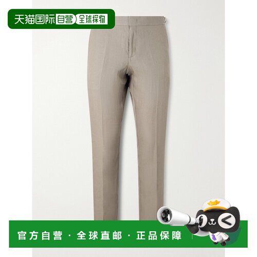 OrlebarBrown/Griffon男士亚麻裤休闲裤直筒裤长【付后1h可退】