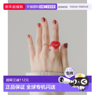 1h可退 日本直邮SMELLY 女士 红色爱心珠贝双层戒指手饰套装 SM26