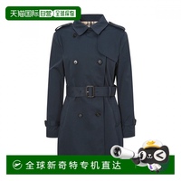 1h可退 韓國(guó)直郵??斯 萊迪斯 24SS 深藍(lán)色面料混合風(fēng)衣 WSCO4BC22