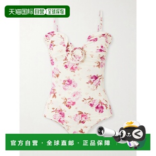 精饰褶皱印花泳衣 1h可退 女士 butrym 607426CREA 香港直邮magda