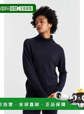 自营chinti & parkerNavy Wool-Cashmere Raglan Rollneck Sweate