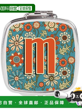 自营Carolines Treasures CJ2012-MSCM 字母 M 花朵复古蓝色正品