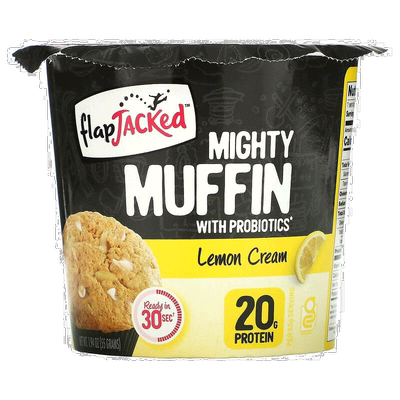 香港直邮FlapJacked,Mighty Muffin，柠檬奶油味，1.94 盎司（55
