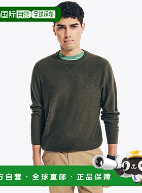 自营Nautica 男式 Navtech 纹理圆领毛衣 - 玻璃瓶石楠花 美国奥