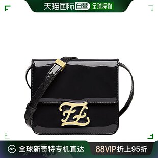 芬迪 女士小牛皮亮面经典 LOGO款 香港直邮FENDI 翻盖时尚 单肩包斜