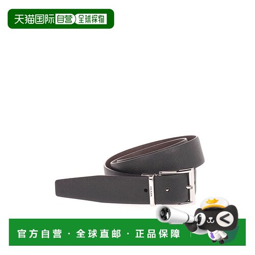 香港直邮PRADA 男士腰带 2CC004053F00XF SS2025 黑色 TWO-TONED