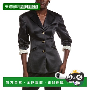 Double black Satin Blazer 美国奥莱直发 Fitted 自营GANNI