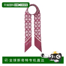 1h可退 香港直邮COACH 女士围巾 C2783PIN AW2024 粉红色 图案丝