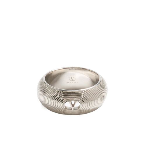 VALENTINO 男士戒指 YJ0AM7MET172 SS2025 银色 椭圆形属戒指