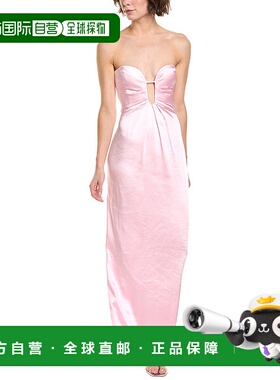 自营 Bardot Clea缎面长裙-粉红色 美国奥莱直发连衣裙