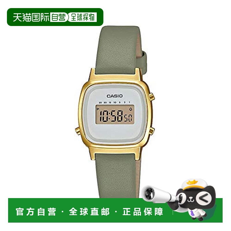 【日本直邮】Casio卡西欧女士手表皮革防水方形表盘通勤la670wfl