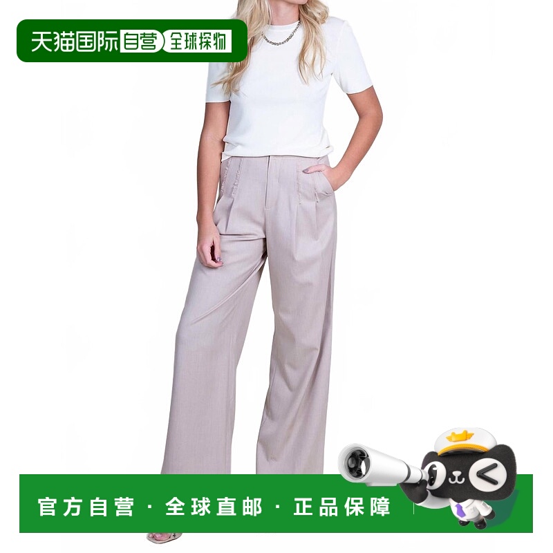 自营mishaSimone Wide Leg Pants In Taupe - taupe 美国奥莱直发
