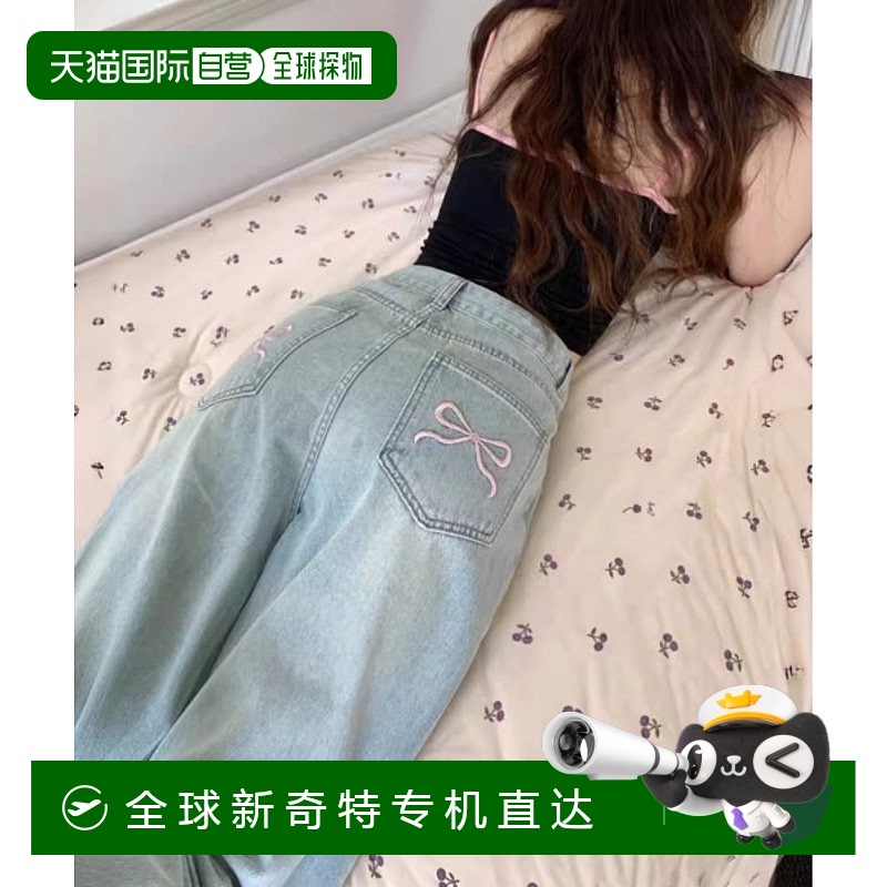 1h可退 日本直邮WEGO 女士春夏新款背面蝴蝶结牛仔裤 DF24SM07L00