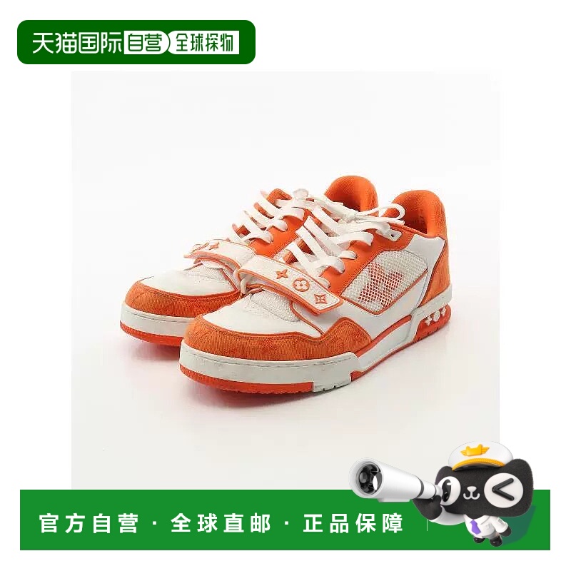 1h可退 日本直邮中古LV路易威登男B级9新sneakers运动鞋牛皮鞋白B