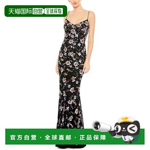 黑色 Maxi连衣裙 鱼尾裙长裙美国直发奥莱 Duggal 自营Mac